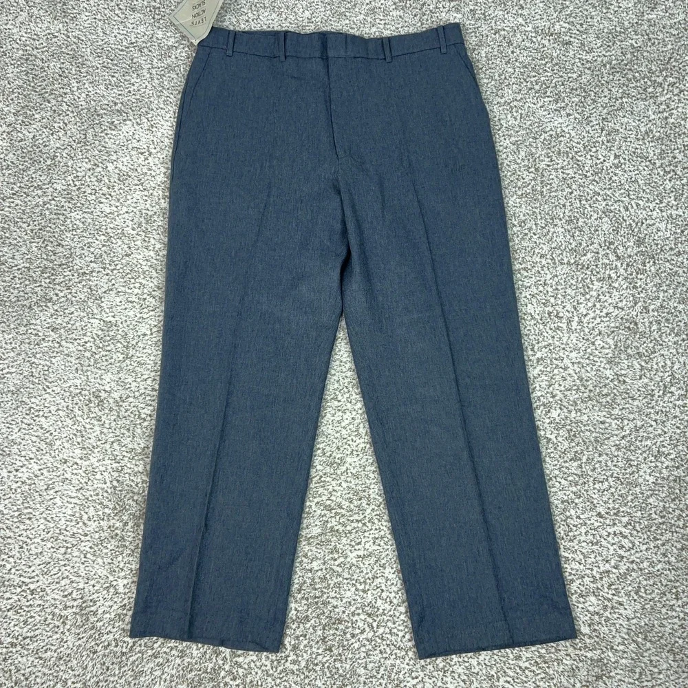 Vintage Levis Pants Mens 38x29‎ Blue Action Slacks Dress Microfiber Business